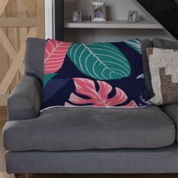 Benjamin Tate Design Tropical Plant Leaves Blanket in Natural - Size: 120 cm x 150 cm - thumbnail 2