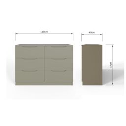 FWStyle Luno Chest Of Drawers 6 Drawer Green Deep Design Sideboard - thumbnail 5
