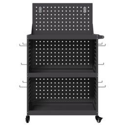 Berkfield Home Tool Trolley Black 65 x 35 x 111 cm Powder-coated steel - thumbnail 5