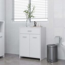Berkfield Home Bathroom Cabinet White 60x33x80 cm Engineered Wood - Size: 60 x 33 x 80 cm - thumbnail 1