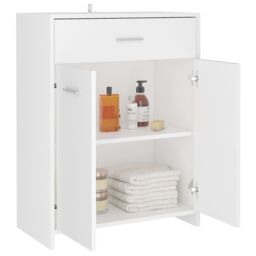 Berkfield Home Bathroom Cabinet White 60x33x80 cm Engineered Wood - Size: 60 x 33 x 80 cm - thumbnail 4