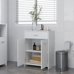 Berkfield Home Bathroom Cabinet White 60x33x80 cm Engineered Wood - Size: 60 x 33 x 80 cm - thumbnail 3