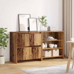 Berkfield Home Sideboard 2 pcs Old wood 70 x 41 x 75 cm Engineered wood in Brown - thumbnail 4
