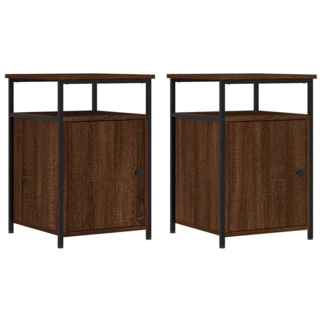 Berkfield Home Bedside Cabinets 2 pcs Brown Oak 40x42x60 cm Engineered Wood - Size: 40 x 42 x 60 cm - image 1