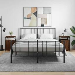 Berkfield Home Bedside Cabinets 2 pcs Brown Oak 40x42x60 cm Engineered Wood - Size: 40 x 42 x 60 cm - thumbnail 2