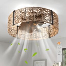 Garwarm 30Cm 7 - Blade Smart Ceiling Fan with Remote Control & Light Kit Included in Gold - thumbnail 6
