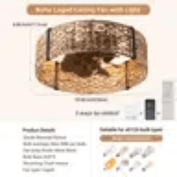 Garwarm 30Cm 7 - Blade Smart Ceiling Fan with Remote Control & Light Kit Included in Gold - thumbnail 9