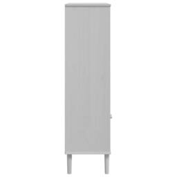 Berkfield Home Bookcase SENJA Rattan Look White 90x35x130 cm Solid Wood Pine - Size: 90 x 35 x 130 cm - thumbnail 7