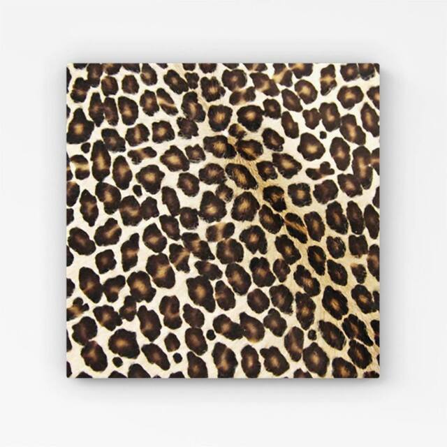 "Warren Reed - Designer Leopard Hide Print Canvas in Brown - Size: W16"" x H16""" - image 1