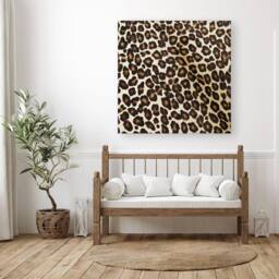 "Warren Reed - Designer Leopard Hide Print Canvas in Brown - Size: W16"" x H16""" - thumbnail 3
