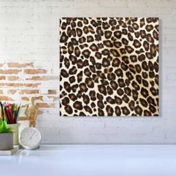 "Warren Reed - Designer Leopard Hide Print Canvas in Brown - Size: W16"" x H16""" - thumbnail 2