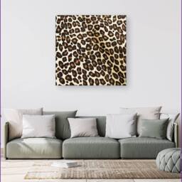 "Warren Reed - Designer Leopard Hide Print Canvas in Brown - Size: W16"" x H16""" - thumbnail 4