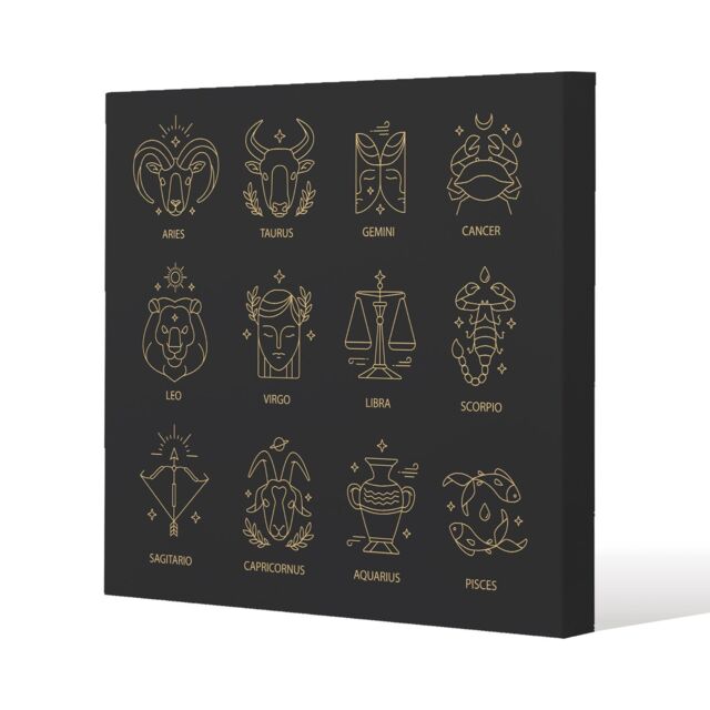 Benjamin Tate Design Zodiac sign set (canvas) / 90 x 90 x 4cm in Natural - Size: 90 x 90 x 4 cm - image 1