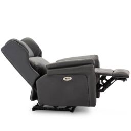 More4Homes Electric Recliner Chair Wingback Design & USB Port In Bonded Leather in Grey - thumbnail 4