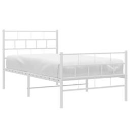 Berkfield Home Metal Bed Frame with Headboard & Footboard White 100x200 cm - thumbnail 3
