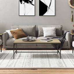 Berkfield Home Coffee Table Sonoma Oak 100x50x35 cm Engineered Wood in Light Tan - Size: 100 x 50 x 35 cm - thumbnail 3