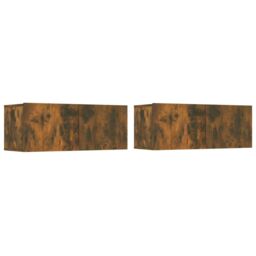 Berkfield Home 4 Piece TV Cabinet Set Smoked Oak Engineered Wood in Brown - thumbnail 3