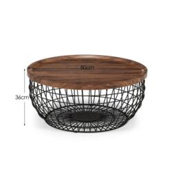 Cheshire Hadley Storage Coffee Table in Walnut & Black - thumbnail 7