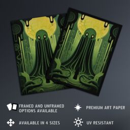 "Artery8 The Rise Of Cthulhu H.P. Lovecraft Mythos Horror Madness Artwork Painting Art Print Framed Poster Wall Decor in Black - Size: W12"" x H16""" - thumbnail 2