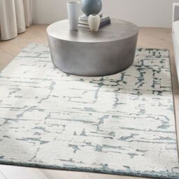 The Rug Shop UK Teal Handmade Wool Abstract Luxurious Easy To Clean Area Rug - Size: 160 cm x 220 cm - thumbnail 2