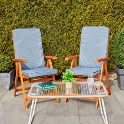 icon Outdoor High Back Seat Cushion Stone in Charcoal - thumbnail 4