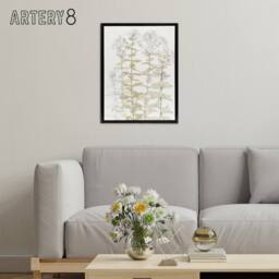"Artery8 Phlox Colour Sketch of Flowers Framed Canvas Wall Art Print Julie Graag in White - Size: W12"" x H16""" - thumbnail 3