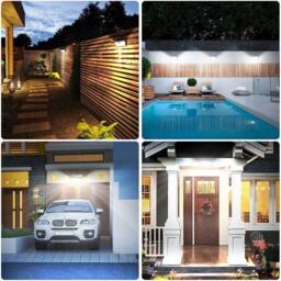 Kelvenix Bright Solar PIR Motion Sensor Wall Light, LED Outdoor Security Lamp in Black - thumbnail 7