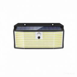 Kelvenix Bright Solar PIR Motion Sensor Wall Light, LED Outdoor Security Lamp in Black - thumbnail 1