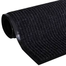 Berkfield Home Pliable Door Mat 90 x 60 cm Black PVC - thumbnail 3