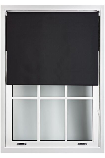 Furnished Black Blackout Roller Blinds - Trimmable Window Shade for Home & Office - Size: 50 cm width x 165 cm drop - image 1