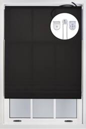 Furnished Black Daylight Roller Blinds with Metal Fittings - Trimmable Window Shade - Size: 150 cm width x 210 cm drop - thumbnail 1
