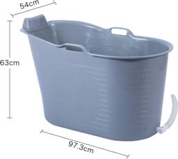 Fimous Bathtub for Bathroom, Soaking Bathtub for Hot Bath & Ice Bath Freestanding Bath Tub Grey - thumbnail 2