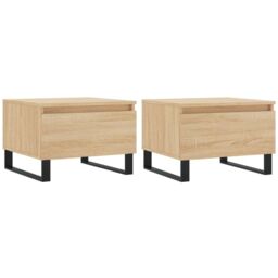 Berkfield Home Coffee Tables 2 pcs Sonoma Oak 50x46x35 cm Engineered Wood in Brown - Size: 50 x 46 x 35 cm - thumbnail 2