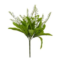 Sostter White Faux Lily of the Valley Flower Bouquet in Soft White - thumbnail 1
