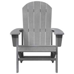 Berkfield Home Modern Adirondack Chairs 2 pcs Light Grey 74x82x90 cm HDPE - Size: 74 x 82 x 90 cm - thumbnail 5