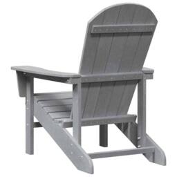 Berkfield Home Modern Adirondack Chairs 2 pcs Light Grey 74x82x90 cm HDPE - Size: 74 x 82 x 90 cm - thumbnail 7