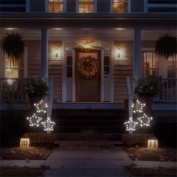 Xmas Haus 41x87 cm 30 Warm White Led metal Garden Light in Black - thumbnail 2
