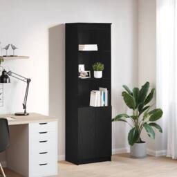 Berkfield Home Highboard Black Oak 50x35x180 cm Engineered Wood - Size: 50 x 35 x 180 cm - thumbnail 1