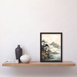 Artery8 Wall Art Print Autumn Coastal Landscape in Scottish Highlands Framed in Grey - Size: A4 - thumbnail 4