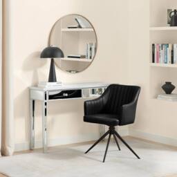 FurnitureboxUK Calla Black Faux Leather Swivel Office Chair - thumbnail 5
