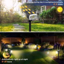 Nordara 6 PCS 64 LED Solar Spot Lights Outdoor Garden Landscape in Black - thumbnail 3