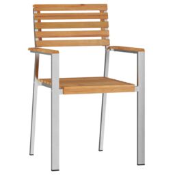 Berkfield Home Stacking Garden Chairs 8 pcs 54.5x56x89 cm Solid Wood Teak in Brown - thumbnail 4