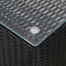 Berkfield Home Side Tables 3 pcs with Glass Top Black Poly Rattan - thumbnail 6