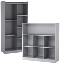 EONLION Tall 7-Cube Wooden Bookcase - Wide Storage Cabinet Shelf Unit in Dark Brown - thumbnail 4