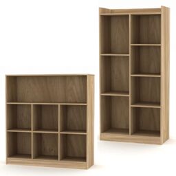 EONLION Tall 7-Cube Wooden Bookcase - Wide Storage Cabinet Shelf Unit in Dark Brown - thumbnail 6