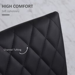 HOMCOM Modern Dining Chairs Faux Leather Accent Chairs for Kitchen in Black - thumbnail 5