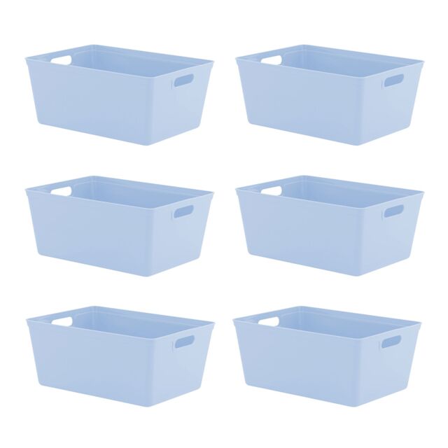 simpa 11L Plastic Studio Organiser Trays with Handles - Set of 6 in Pale Blue - image 1