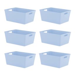 simpa 11L Plastic Studio Organiser Trays with Handles - Set of 6 in Pale Blue - thumbnail 1
