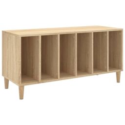 Berkfield Home Record Cabinet Sonoma Oak 100x38x48 cm Engineered Wood in Brown - Size: 100 x 38 x 48 cm - thumbnail 2