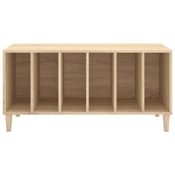 Berkfield Home Record Cabinet Sonoma Oak 100x38x48 cm Engineered Wood in Brown - Size: 100 x 38 x 48 cm - thumbnail 5